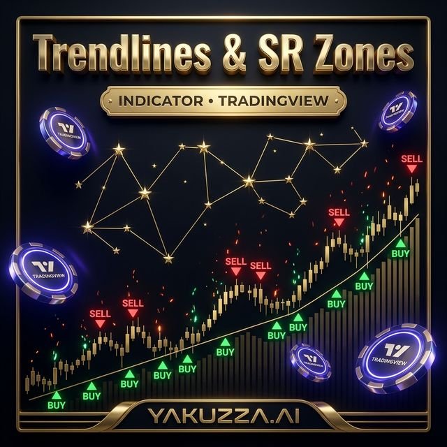 Trendlines & SR Zones — مؤشر خطوط الاتجاه ومناطق الدعم والمقاومة