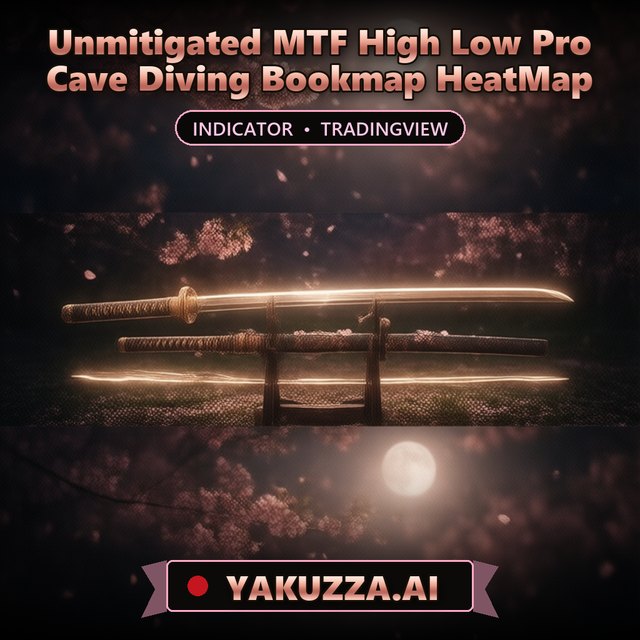 Unmitigated MTF High Low Pro Cave Diving Bookmap HeatMap — Support & Resistance Indicator