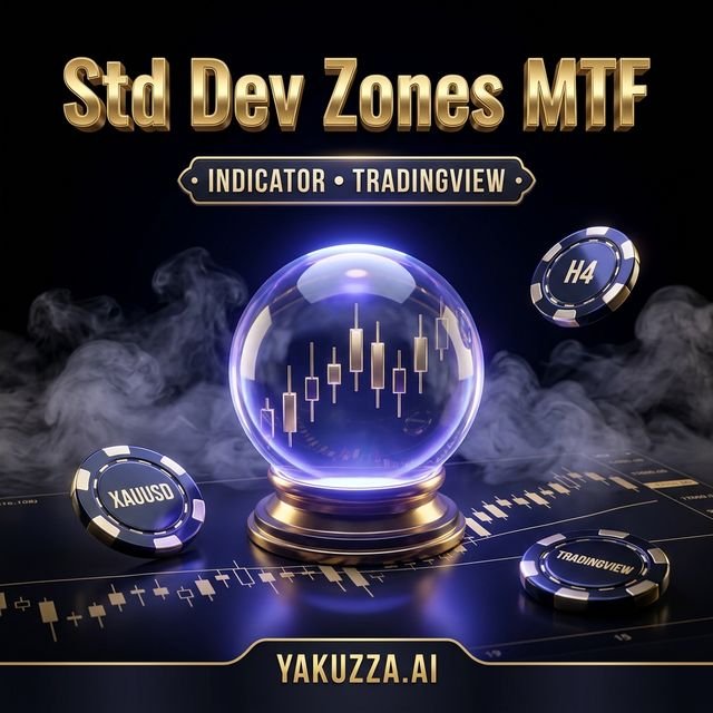 Std Dev Zones MTF — مؤشر مناطق الانحراف المعياري متعدد الفريمات