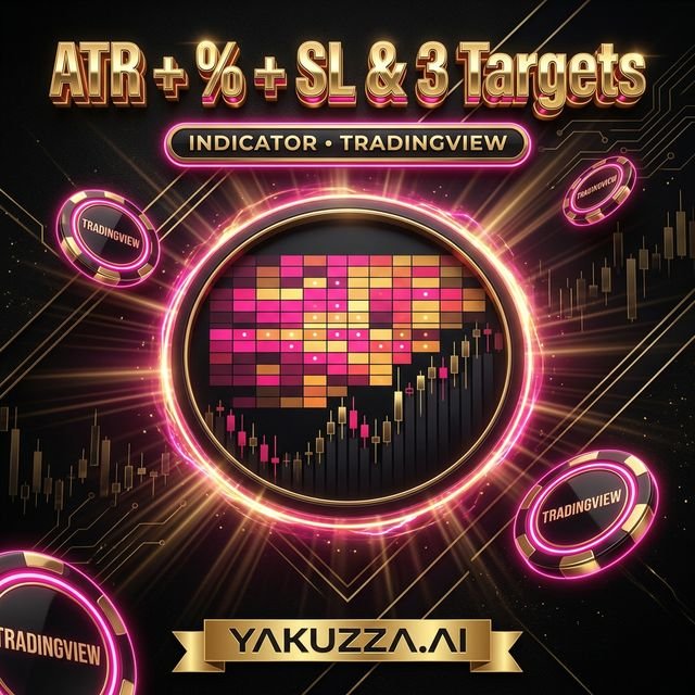 ATR + % + SL & 3 Targets Dashboard for TradingVi — لوحة وقف الخسارة والأهداف الثلاثة