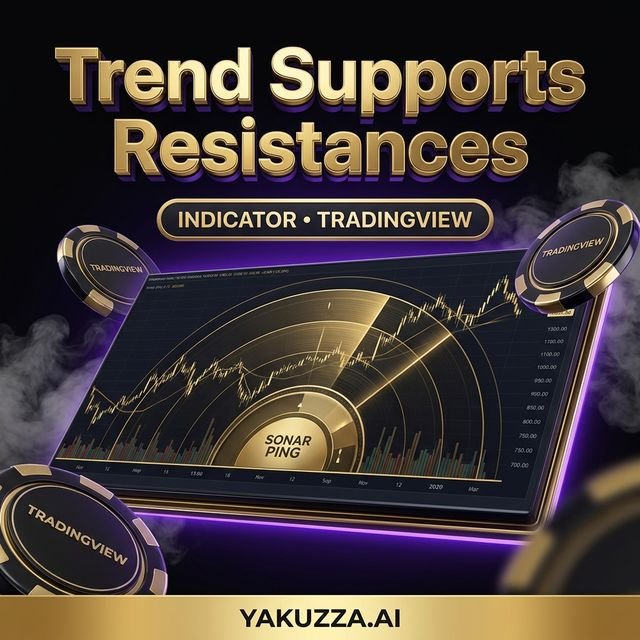 Trend Supports Resistances & EMA Ribbon for Trad — مؤشر خطوط الاتجاه والدعم والمقاومة وشريط EMA