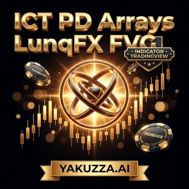 ICT PD Arrays LunqFX FVG, Displacement & Smart M — مؤشر خرائط توزيع السعر المؤسساتي