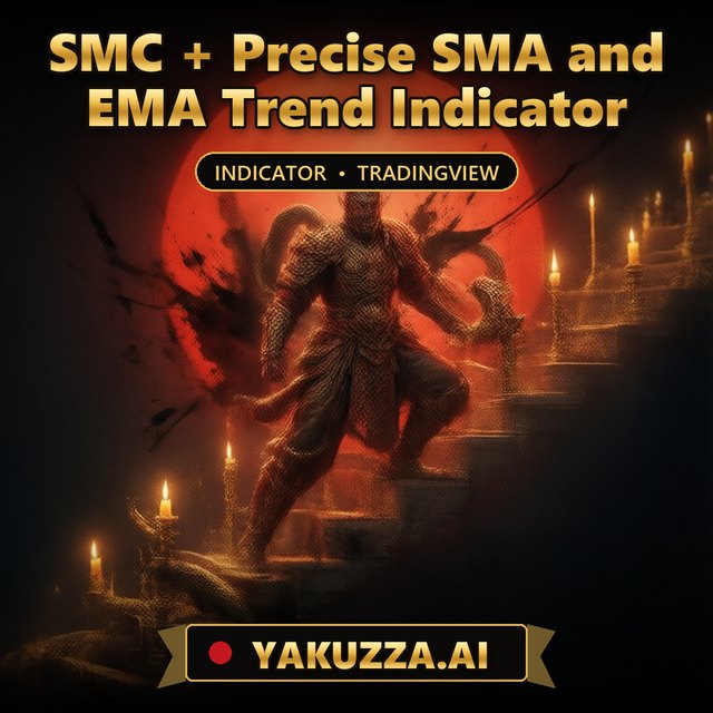 SMC + Precise SMA and EMA Trend Indicator — Market Structure & Trend Indicator
